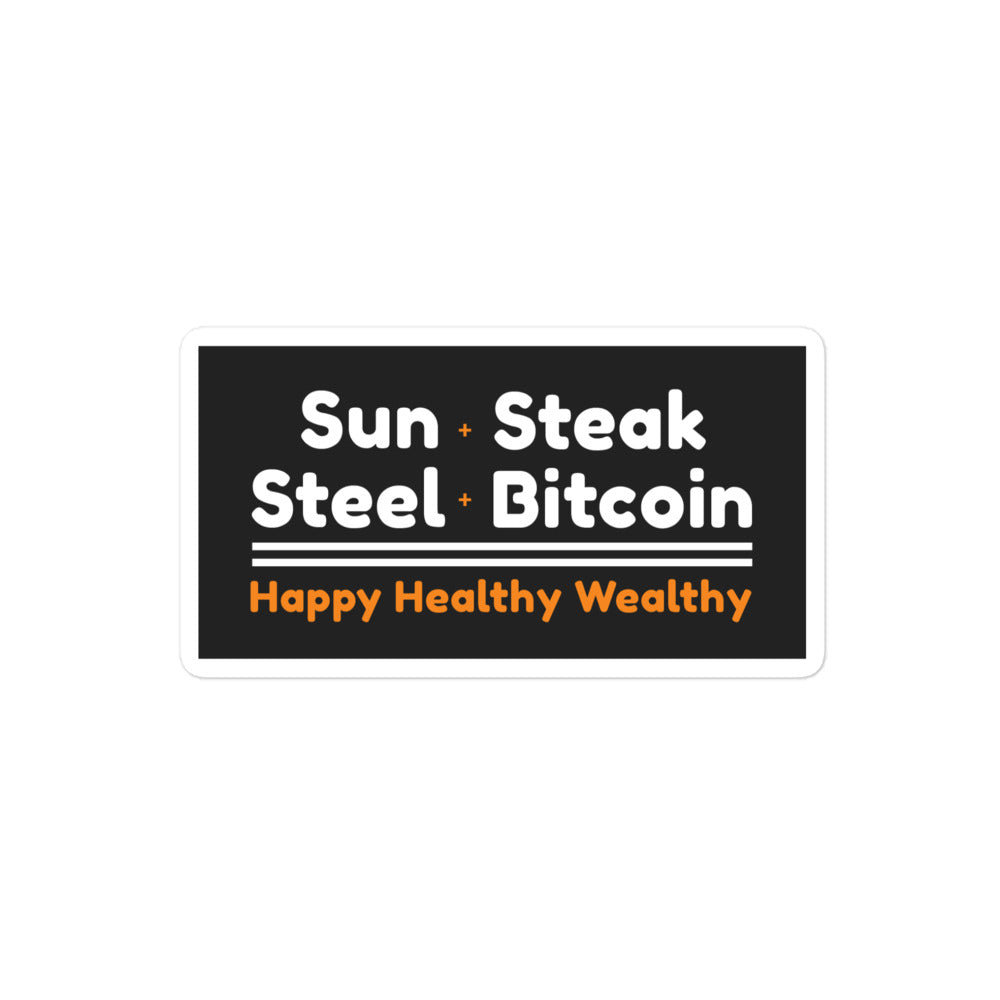 Sun Steak Steel Bitcoin Sticker